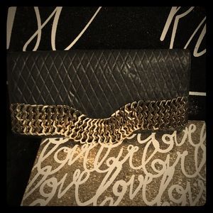 Black and copper clutch purse